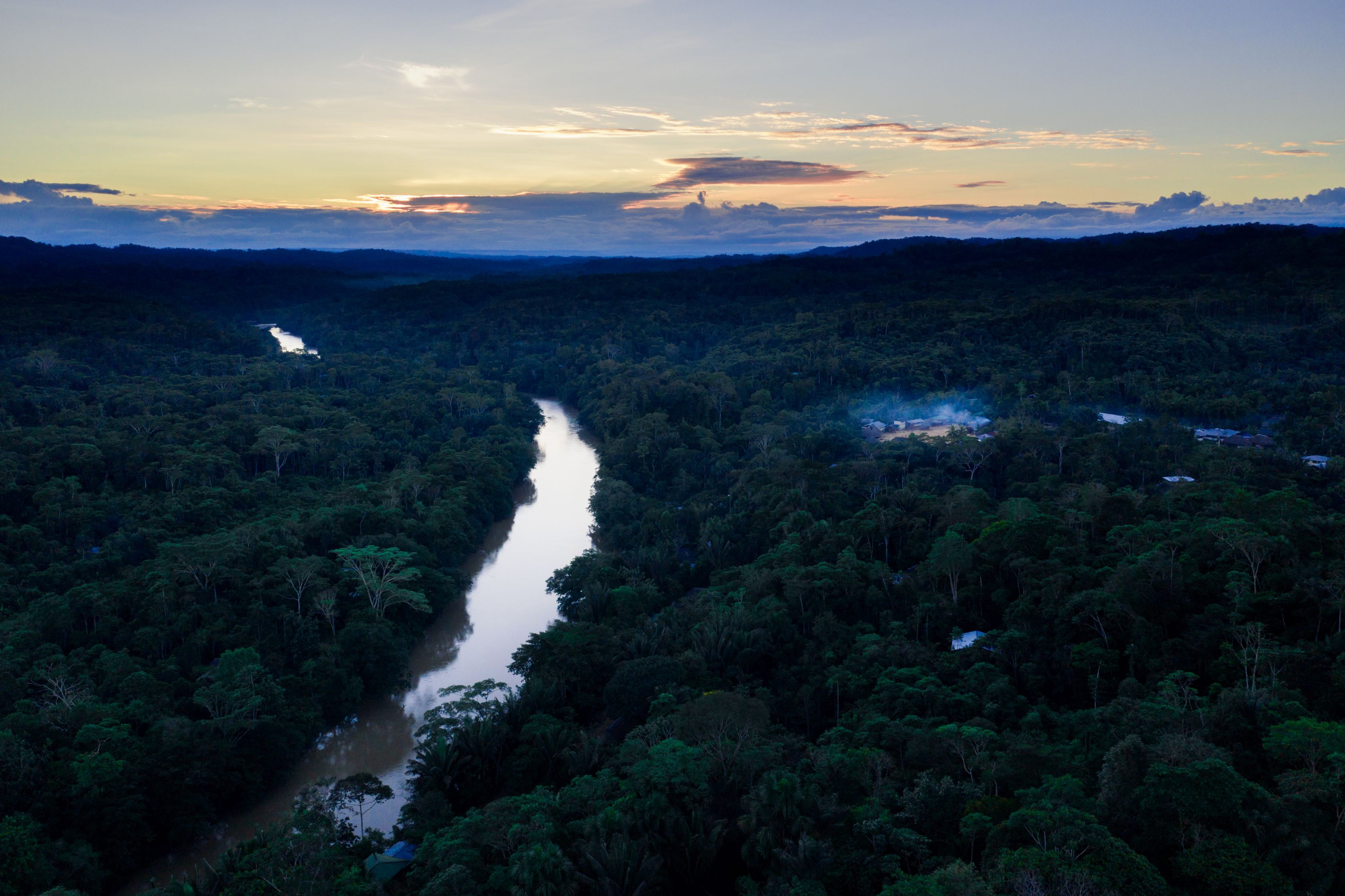 Fotografie einer Landschaft im Regenwald von Ecuador